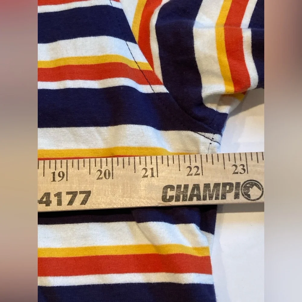 Finl365 Rugby Shirt Men’s Red White Blue Striped 90s Retro Preppy Size L - Picture 7 of 7